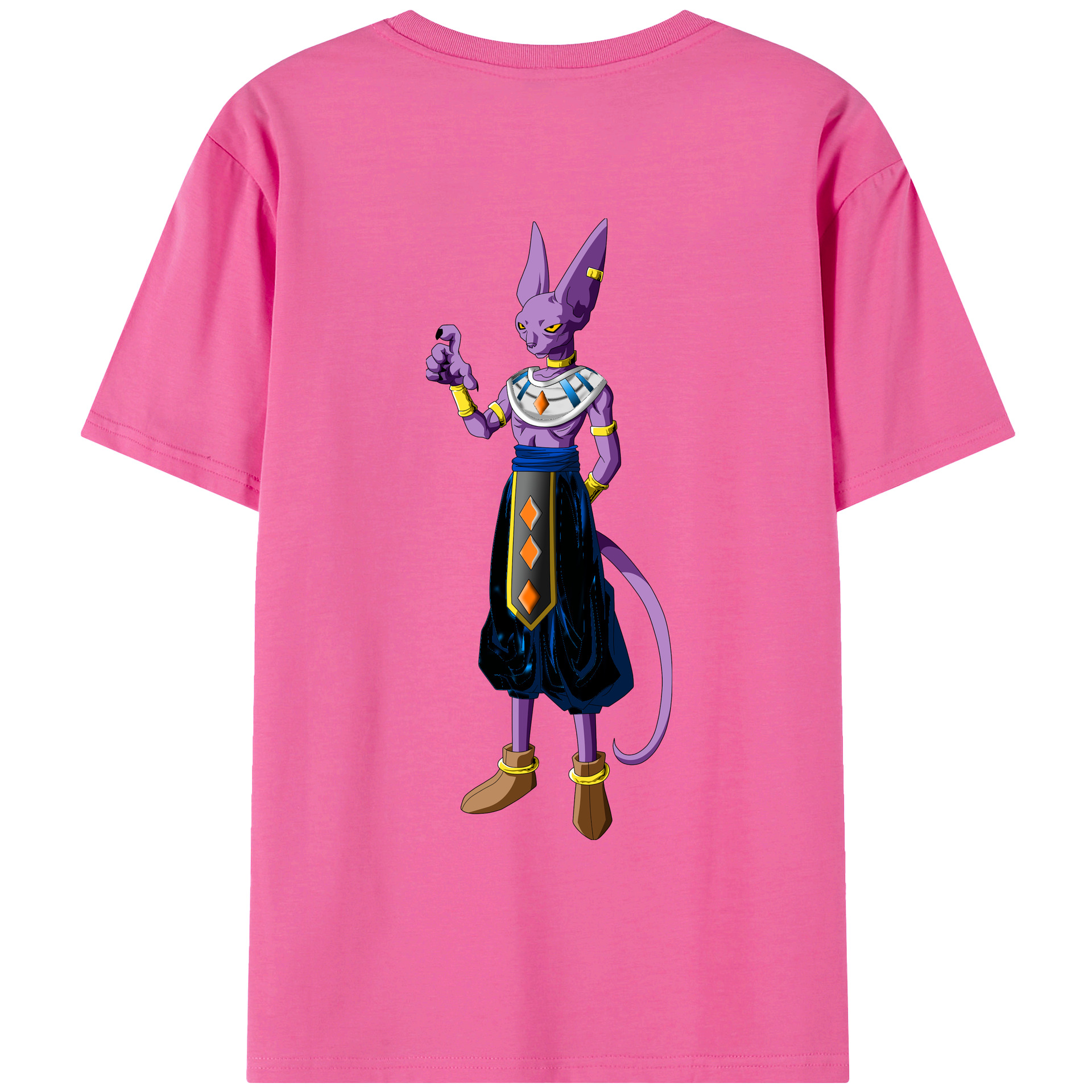 （画像用） ドラゴンボール ビルス 破壊神ビルス DRAGON BALL Beerus Birusu レディース半袖Tシャツ(バックプリント)